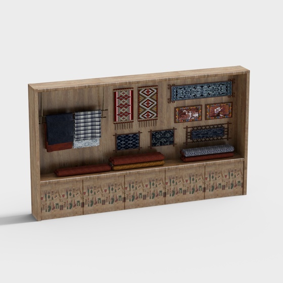 Traditional Clothing Showcase 3D Model in Brown
