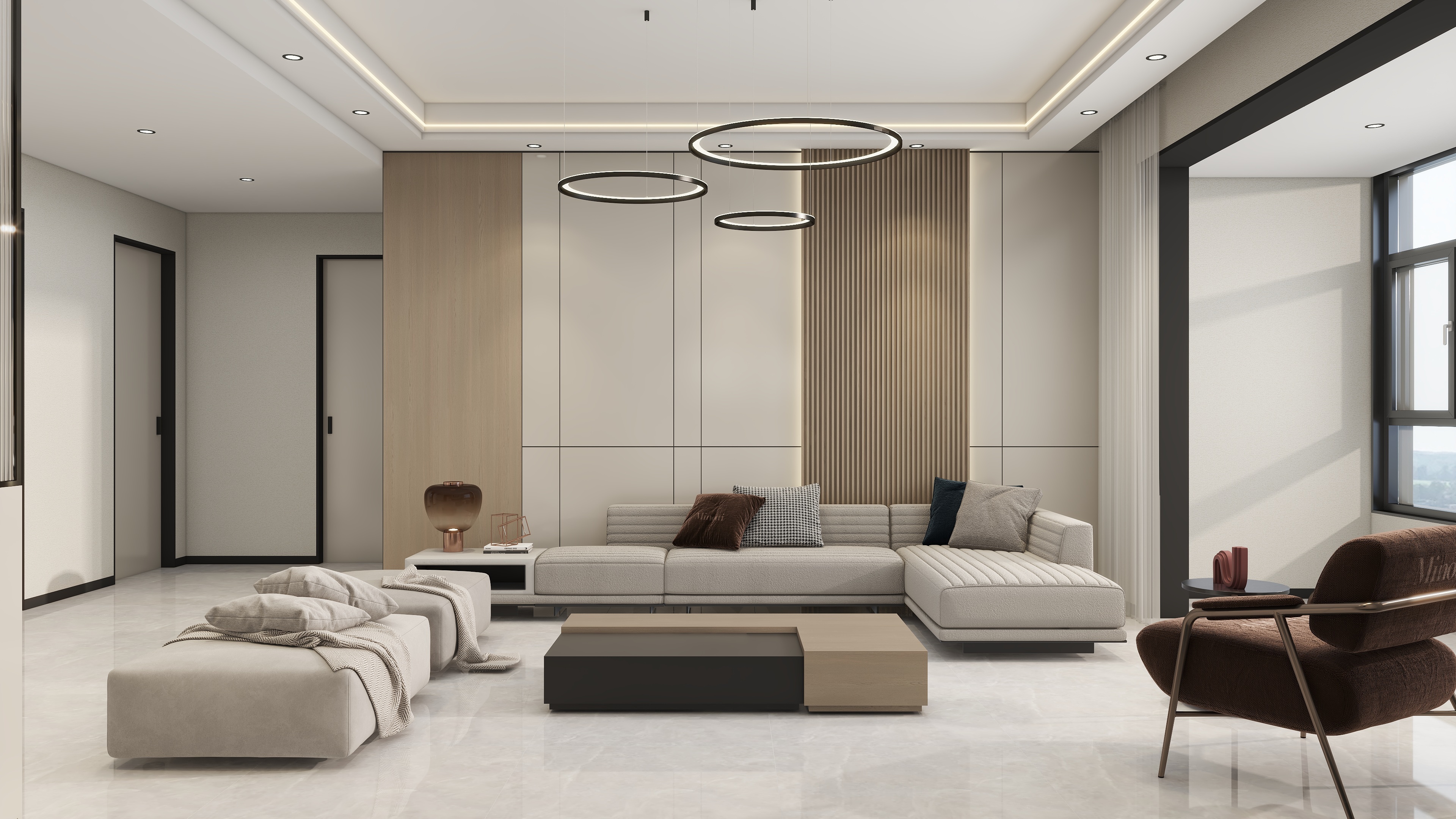 星空设计500一套-现代简约140㎡4室装修效果图