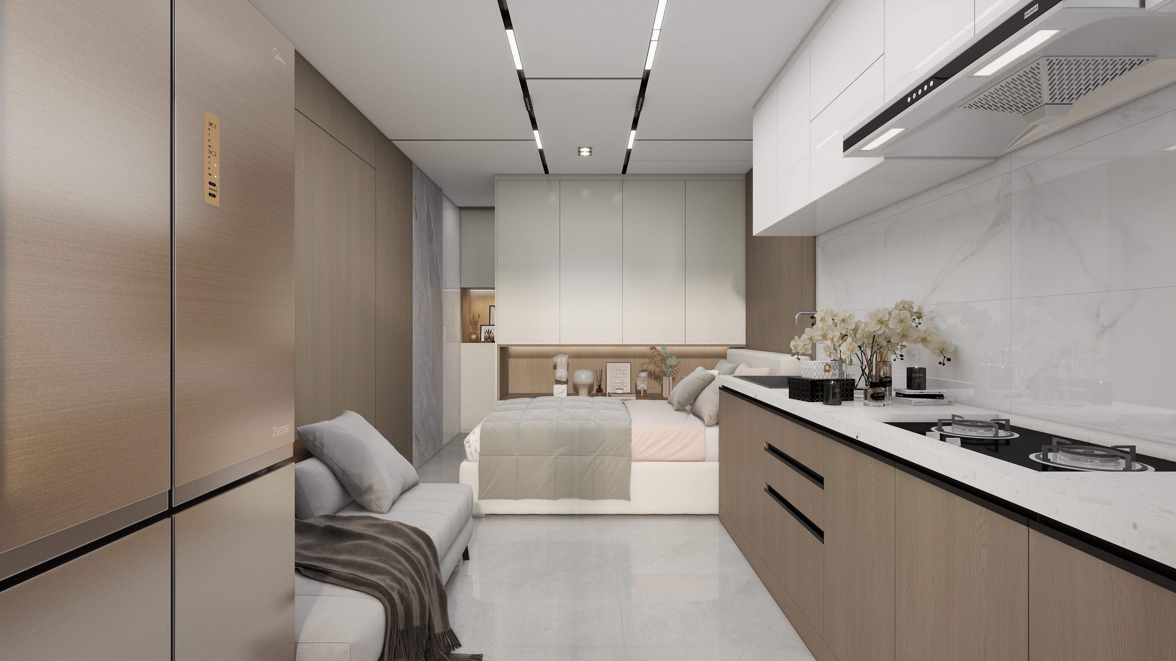 星空设计500-21㎡现代简约风民宿装修效果图