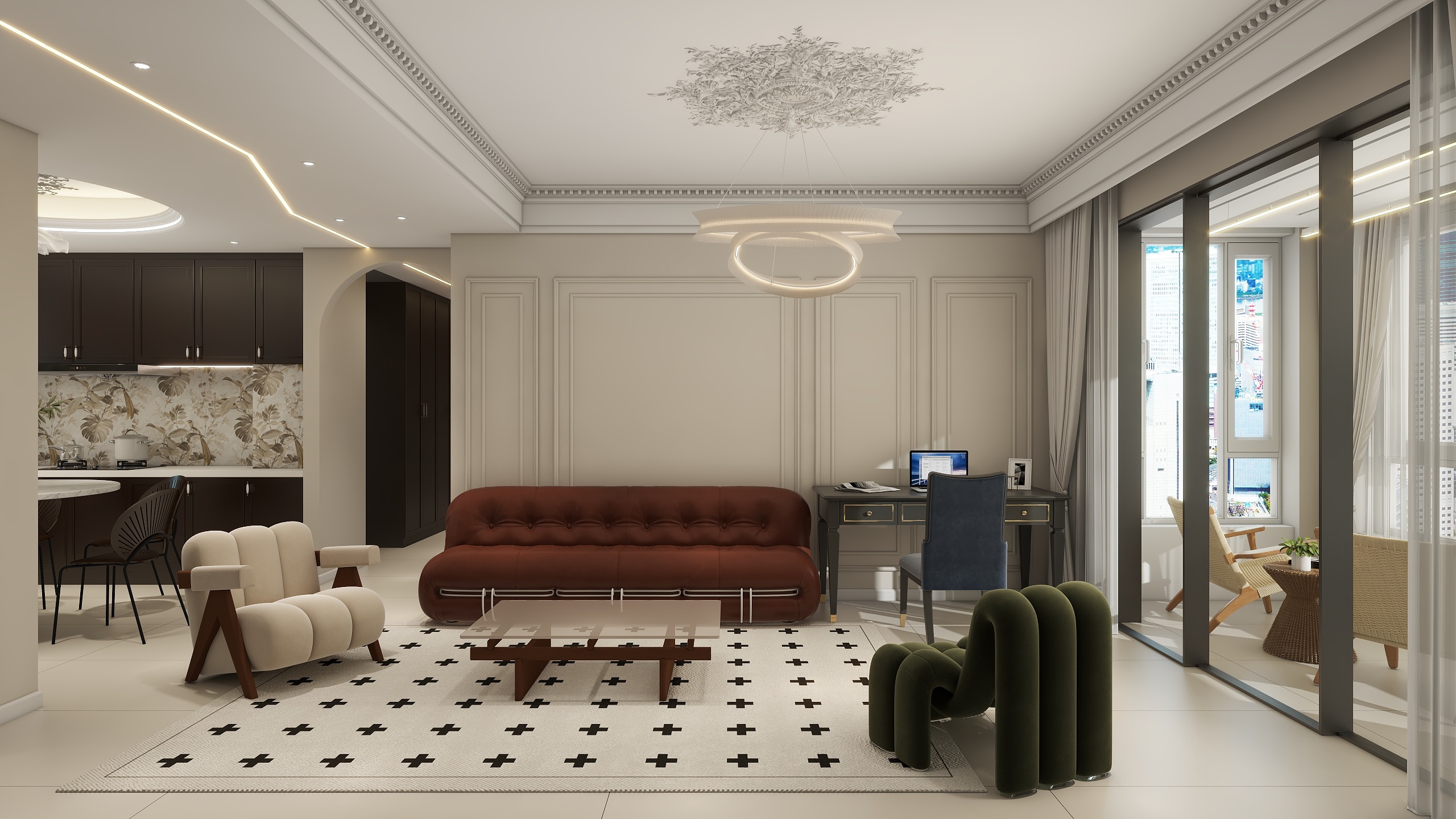 李青越-140平复古法式四居室装修效果图