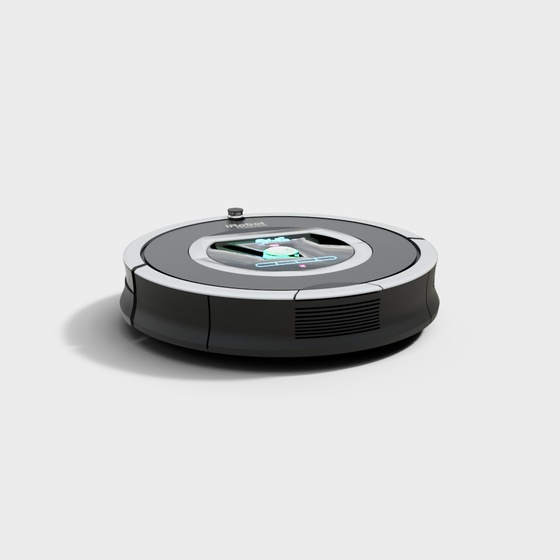 modern black electronics sweeper glossy 3D model, modern black