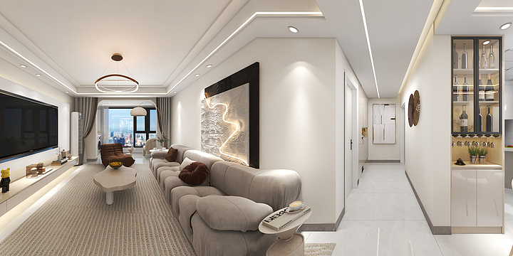 非鱼Designer-天阜中心城13#704室效果图（一改-装修设计方案