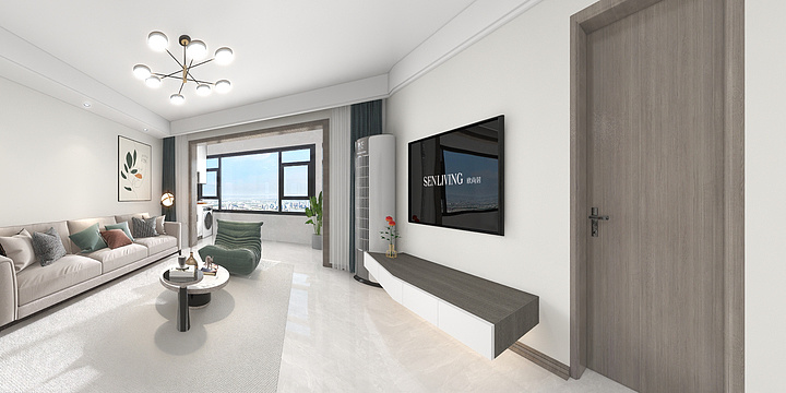 设计师杨阔-简约-荣城花苑100-装修设计方案