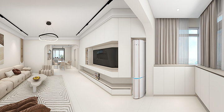 一口口口一-竹林公园601奶油风-装修设计方案