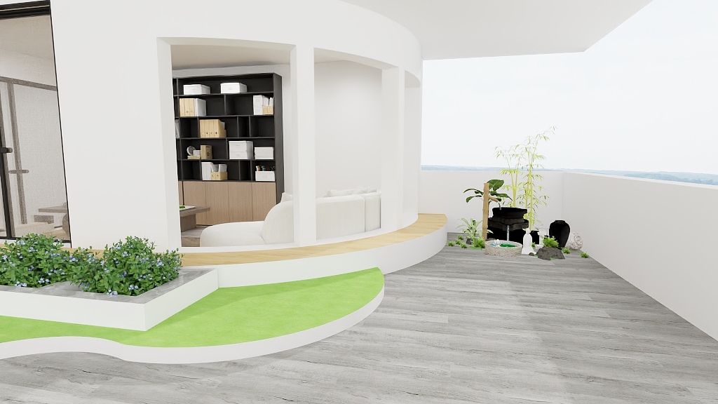 风轻风淡-室外顶楼小院设计-装修设计方案