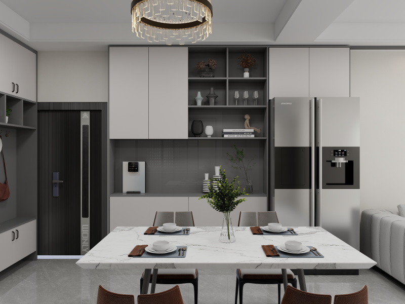 Modern Black & White Kitchen Dining Idea