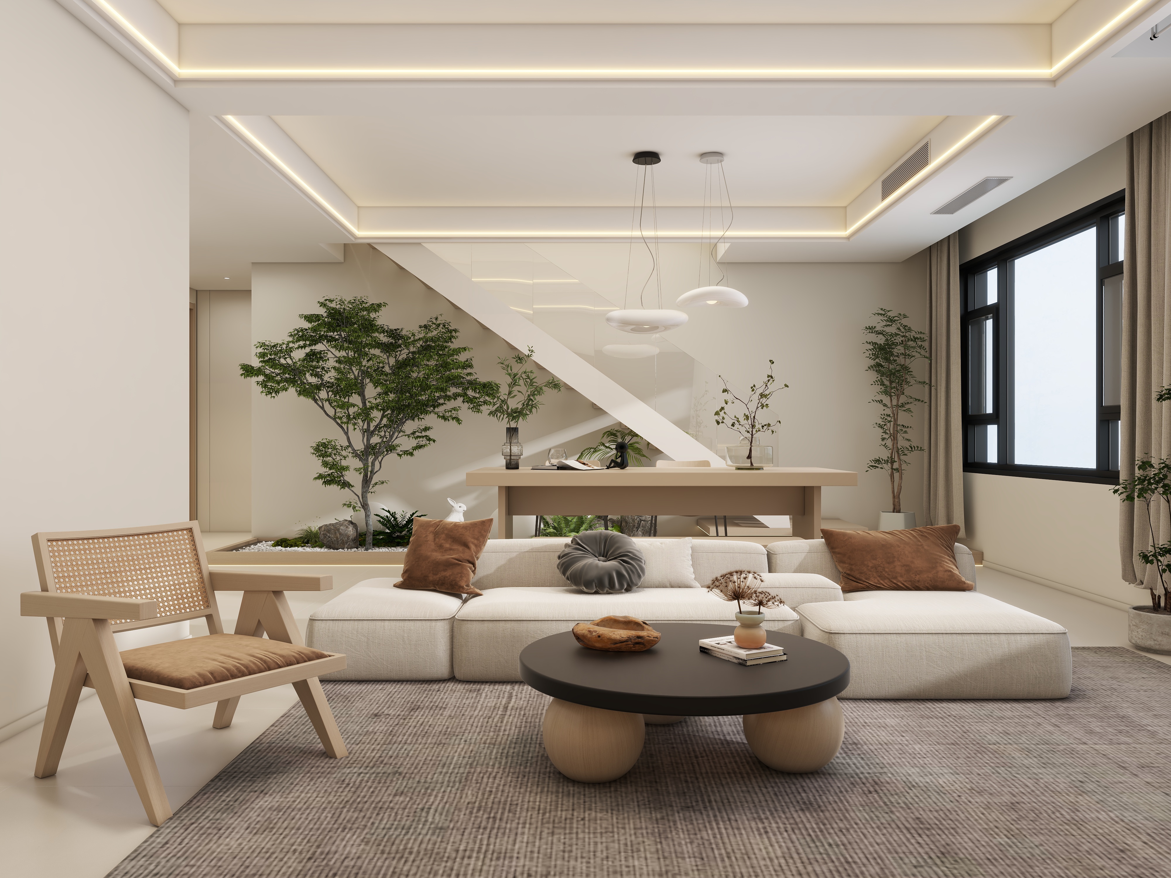 李佳洋-极简奶油原木风装修效果图