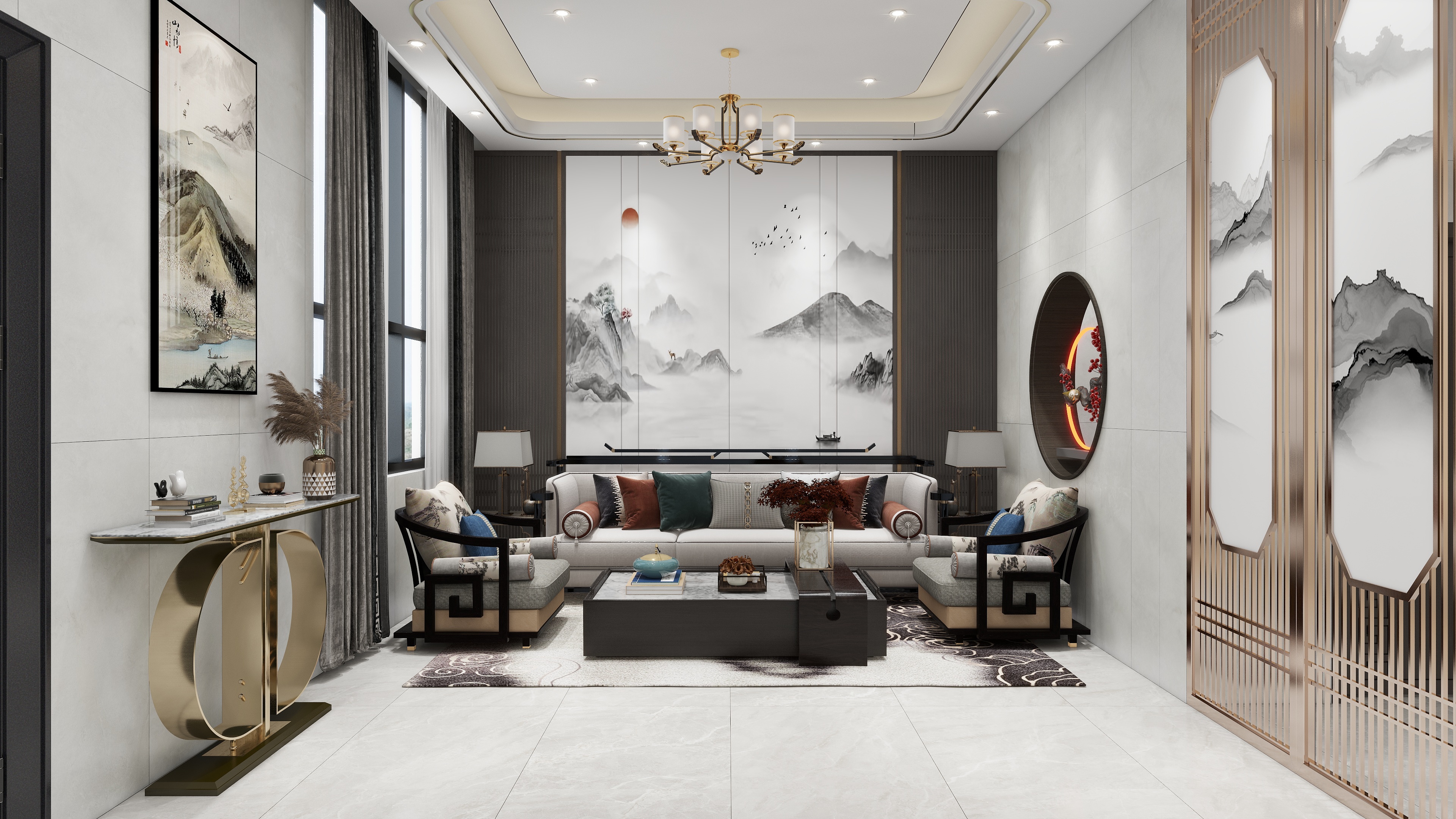 吴新俊-《瑾》-新中式别墅雅居装修效果图