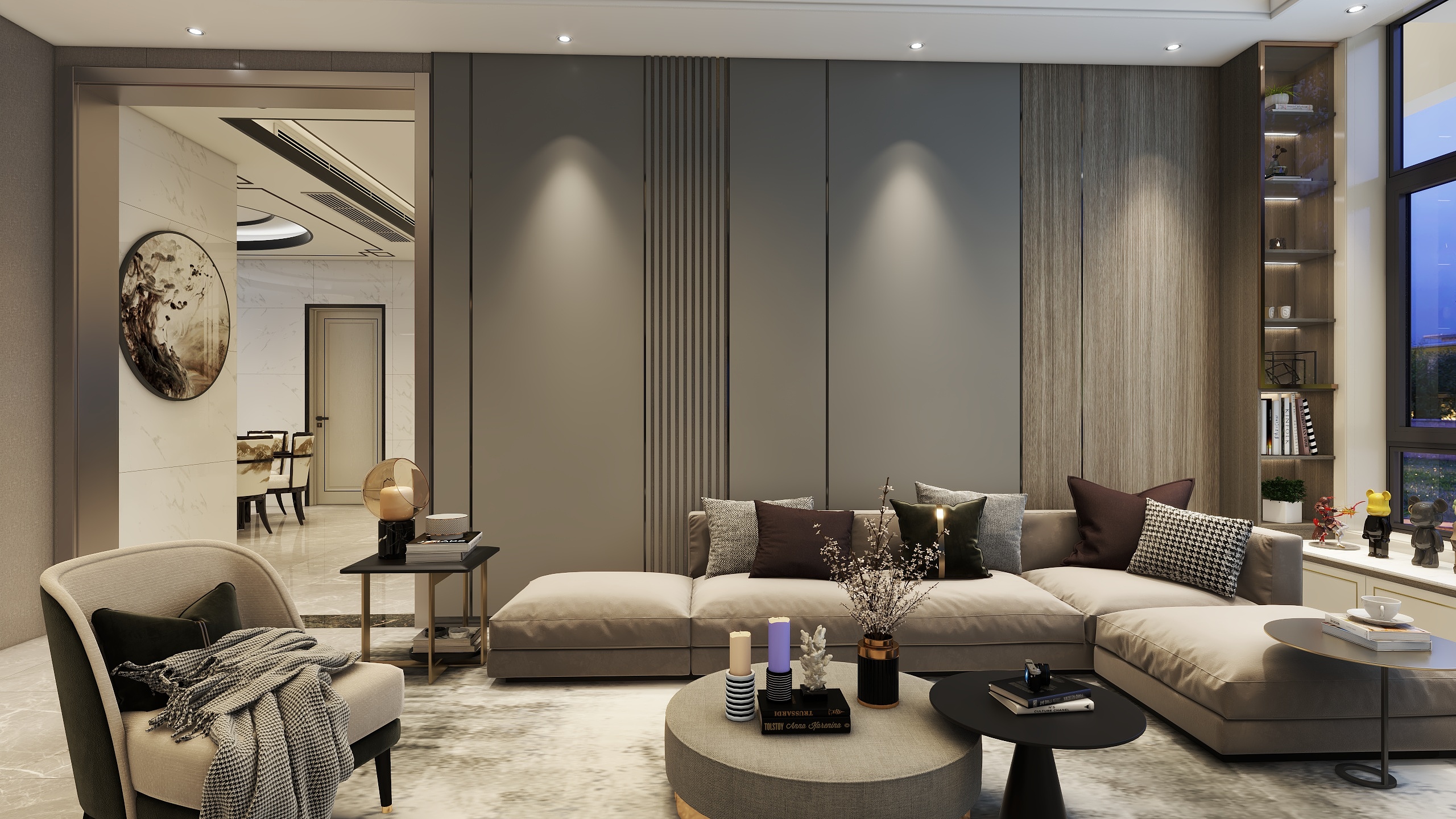 李哈哈室内设计-2023年现代新中式风格300平装修效果图