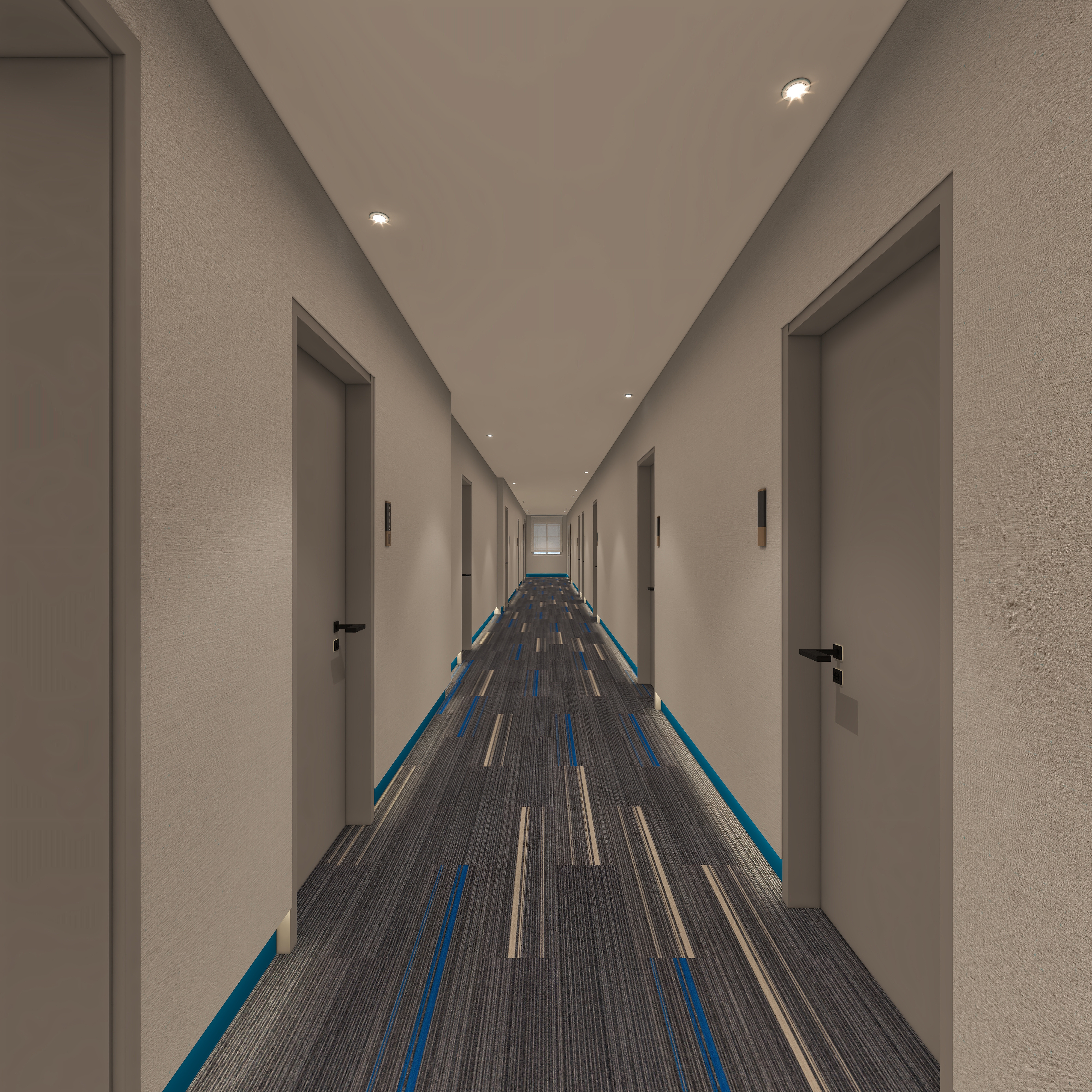 胖头鱼设计-网鱼电竞酒店(翻牌店)一层走廊装修效果图第3张