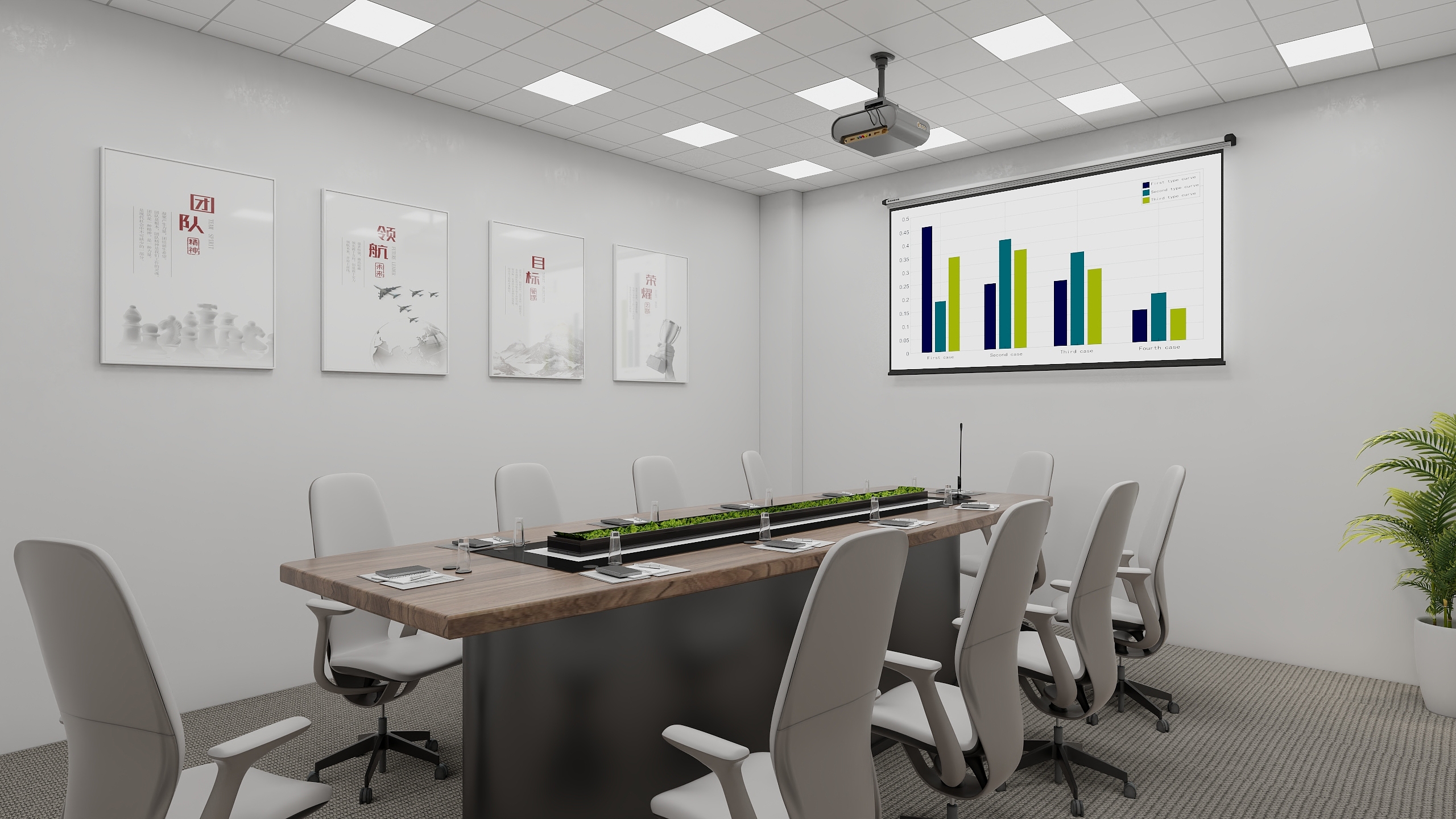 慧誠无忧-章贡田心揽投部会议室-装修设计方案