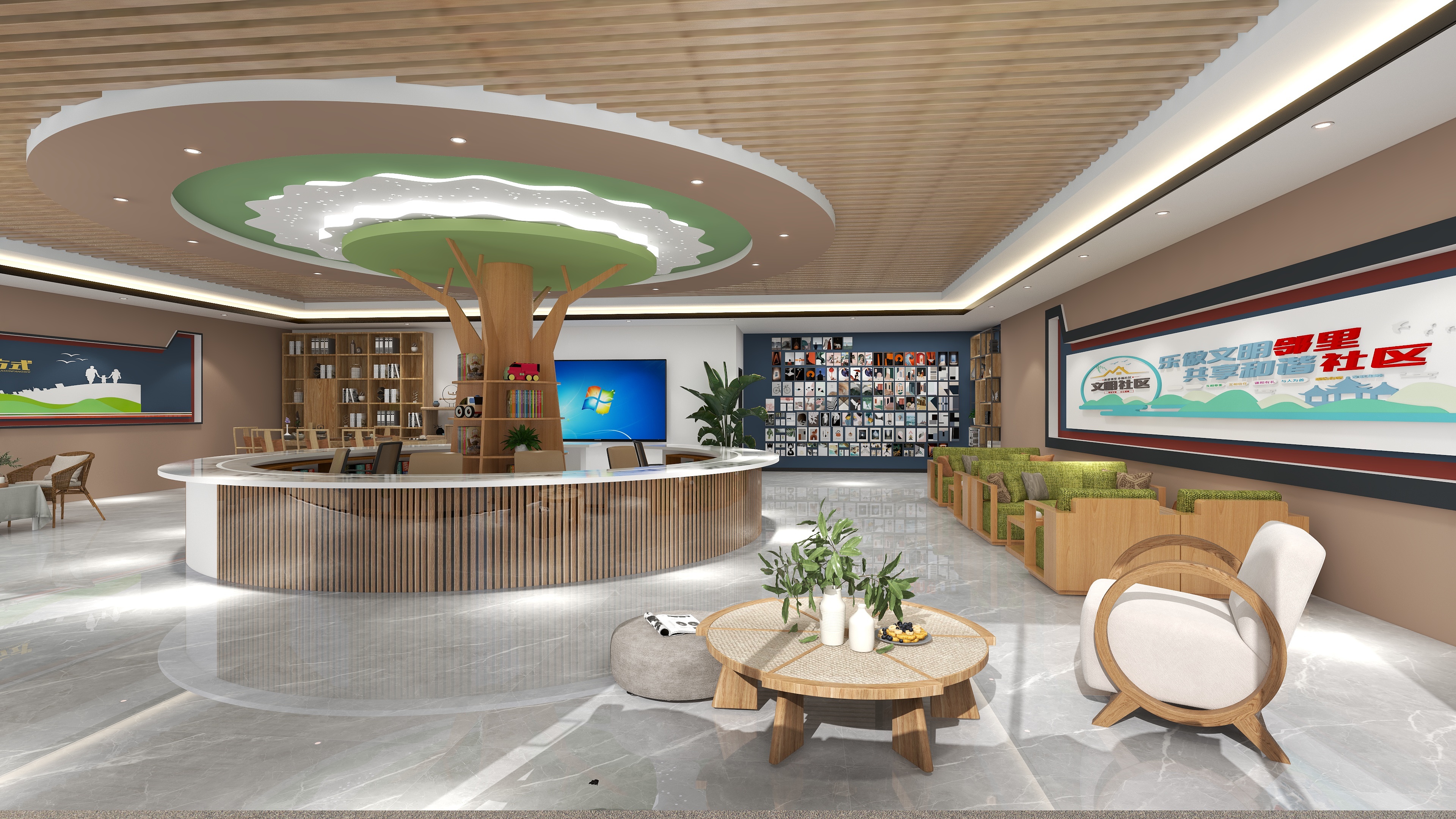 金牌设计蒋绍先-洪都商贸城商户服务厅装修效果图