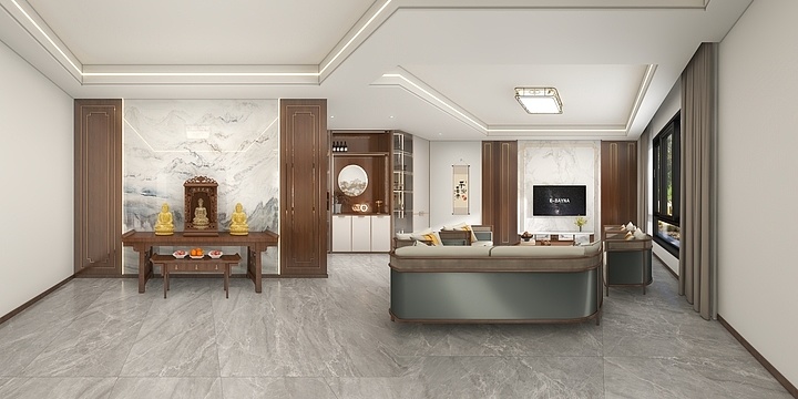 LS设计-刘闪-通州自建房别墅设计-吸顶灯-装修设计方案