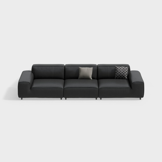 Modern straight row multi-seater sofa
