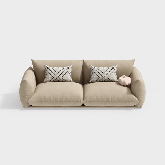 Modern Love Sofa 3D Model in Earth Colors