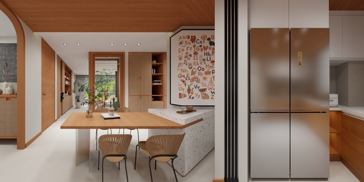 盟铭装饰设计事务所-新城萃隽128方案-原木风-装修设计方案