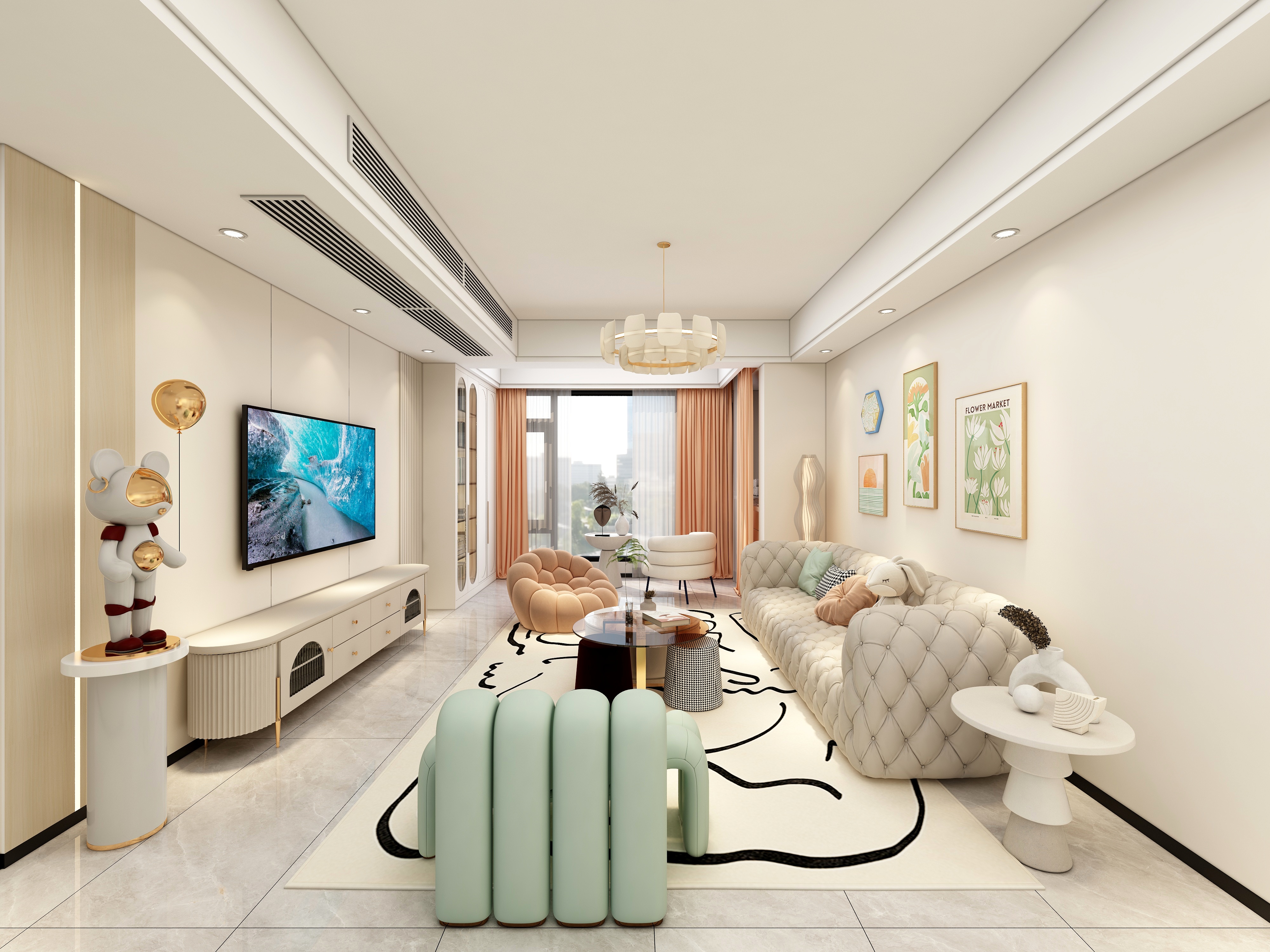 何宗建-《状元府邸 • 尚苑》117平奶油风三居-装修设计方案