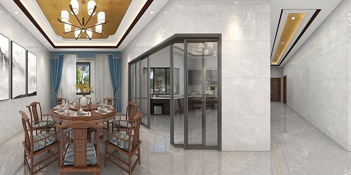 LS设计-刘闪-李总客餐厅效果图-装修设计方案