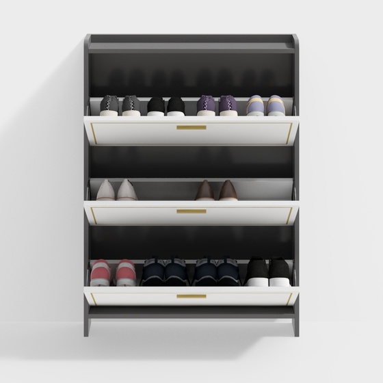 Modern diagonal shoe cabinet