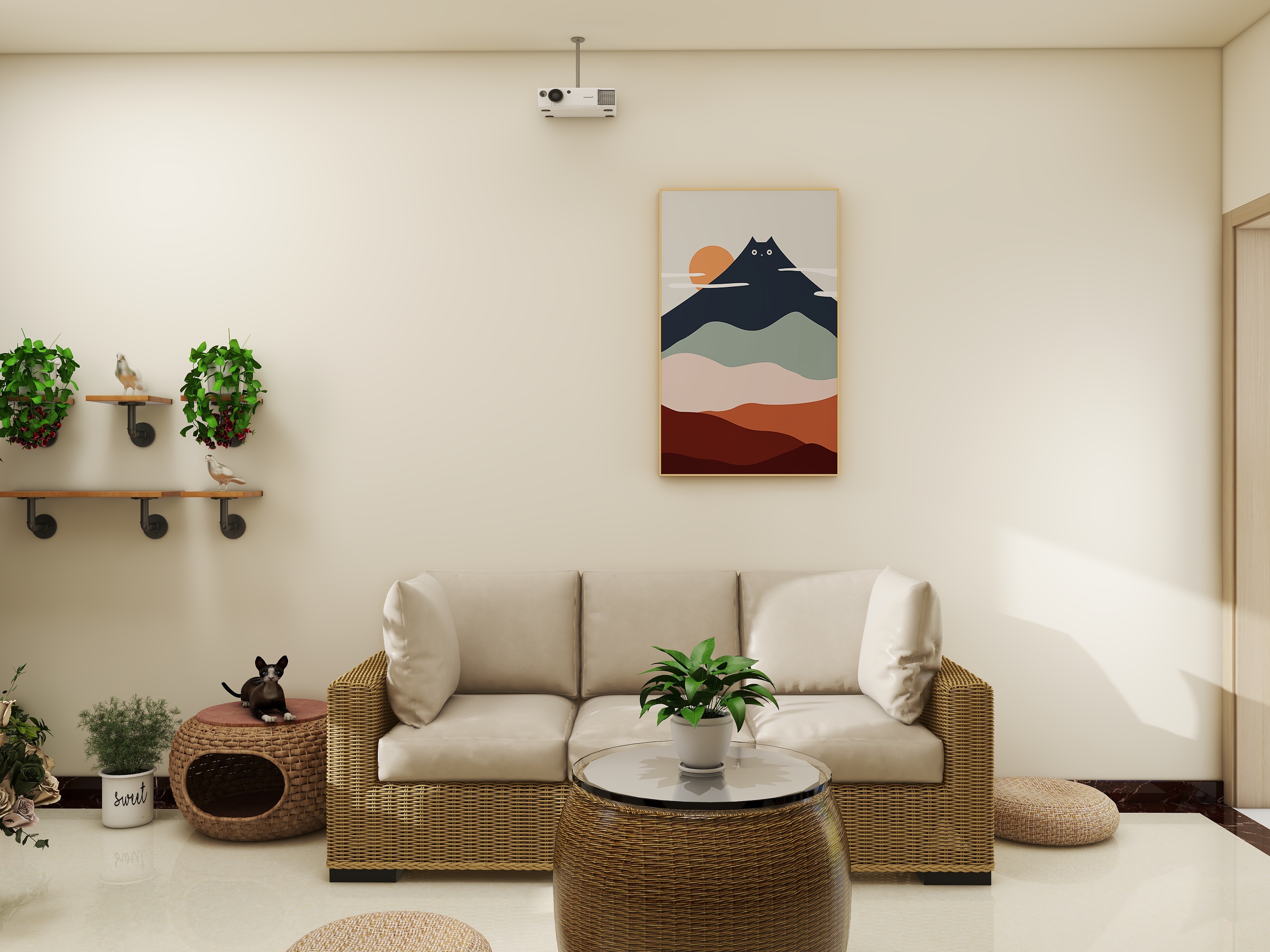 效果图希-16平八只猫的客厅-装修设计方案