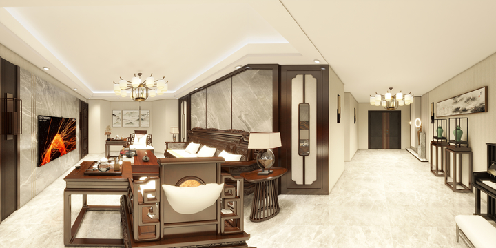 禹志斌-联盟新城别墅198㎡4室全景图-装修设计方案