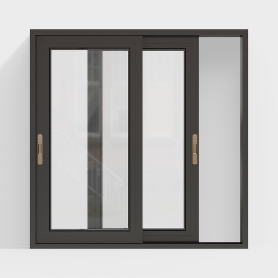 Sleek Modern Black Sliding Window 3D Model