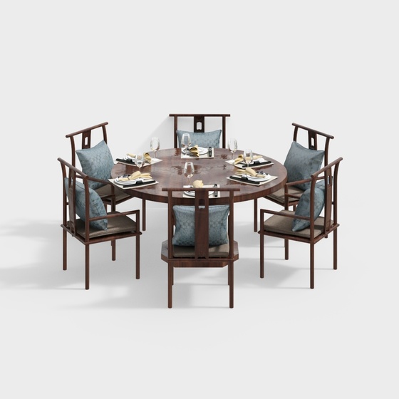 Chinese dining table and chair combination