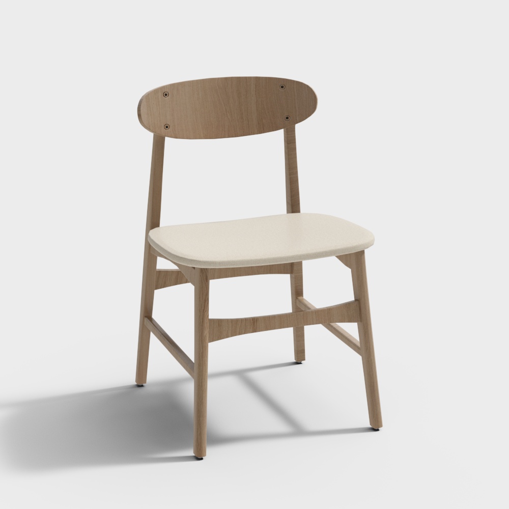 现代原木风餐椅