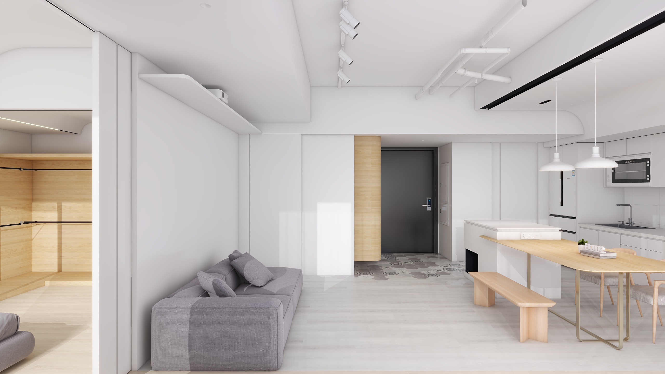 北京乔玺空间设计-极简原木风109㎡1室-装修设计方案