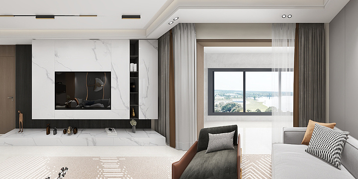 纯白之光设计事务所-3华安公园城4室客餐厅-装修设计方案