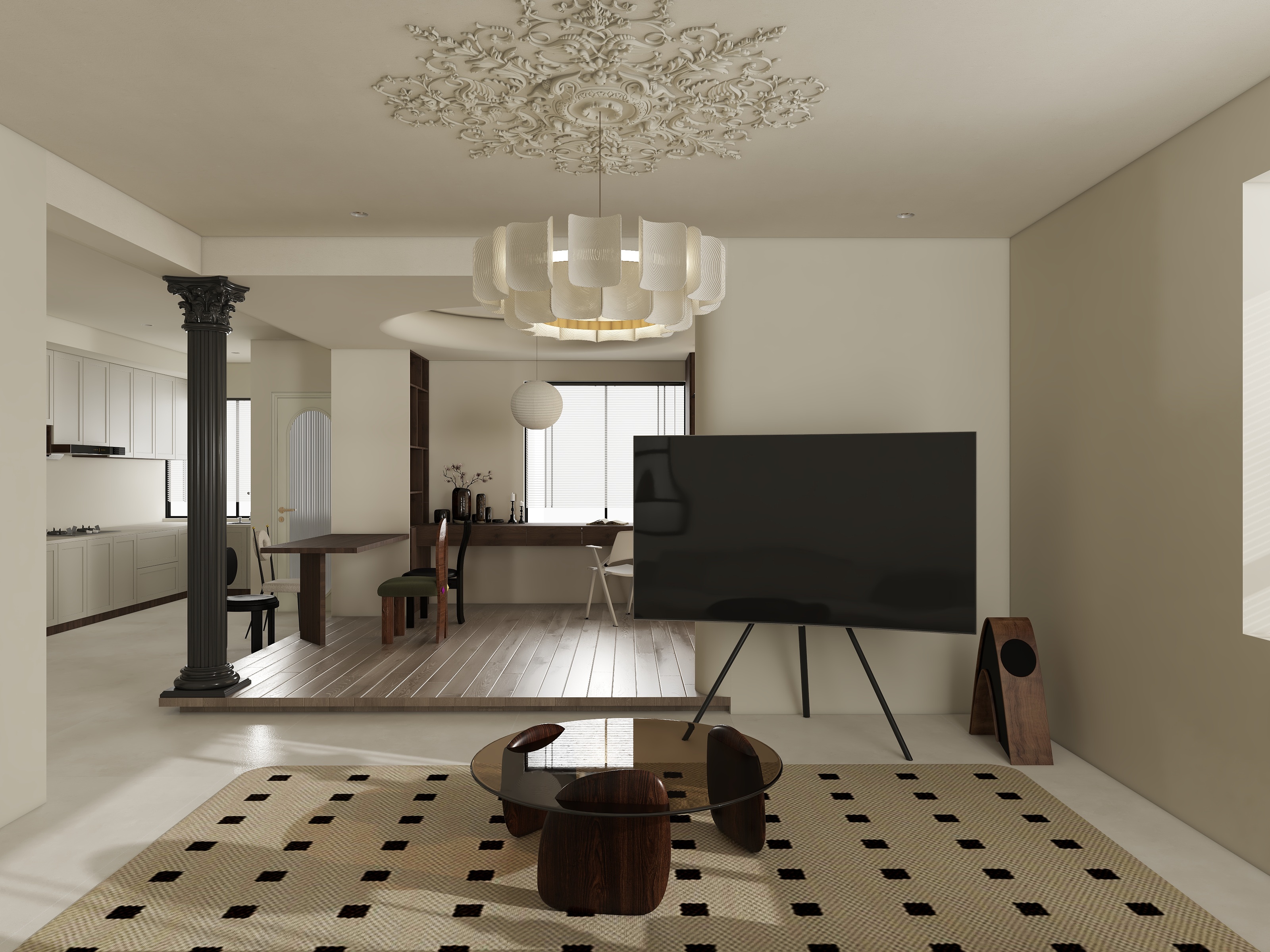 三中灯火挽秋月-T·DESIGN丨97m²中古风-装修设计方案