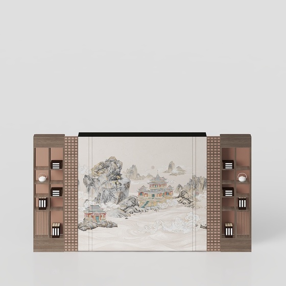 New Chinese style tea room partition cabinet