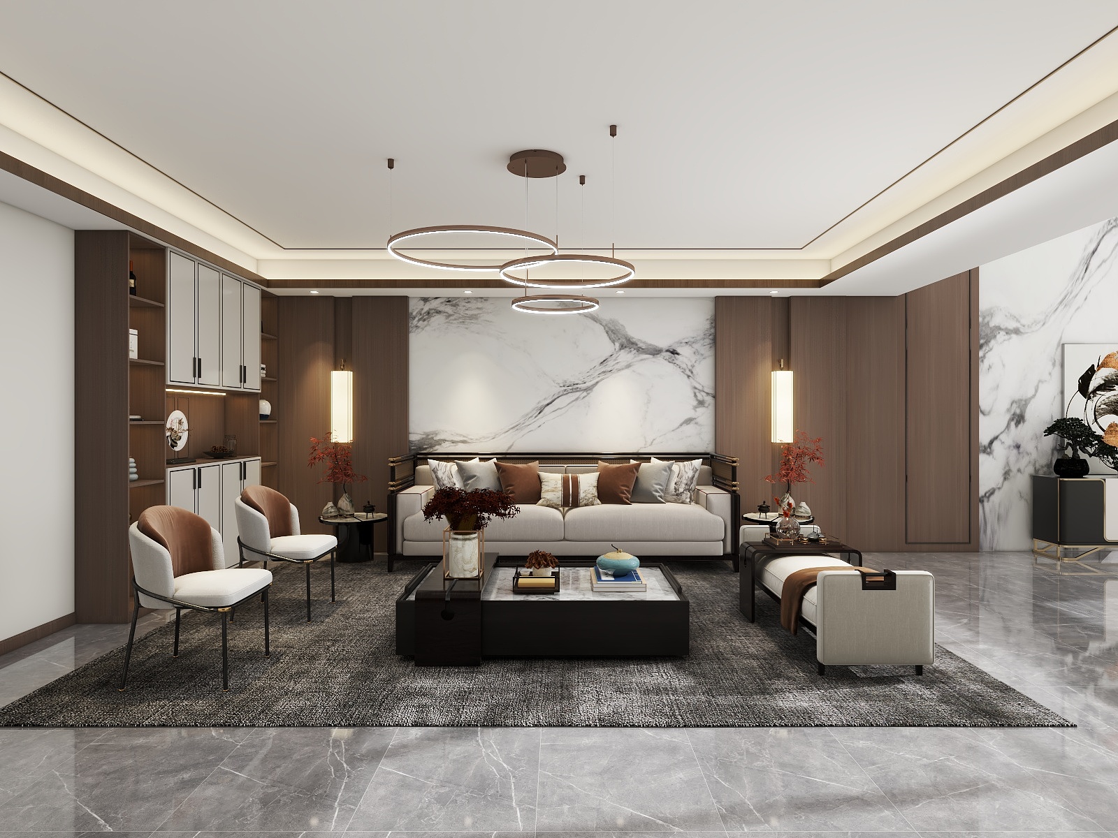 吴爽-新中式风格复试设计装修效果图