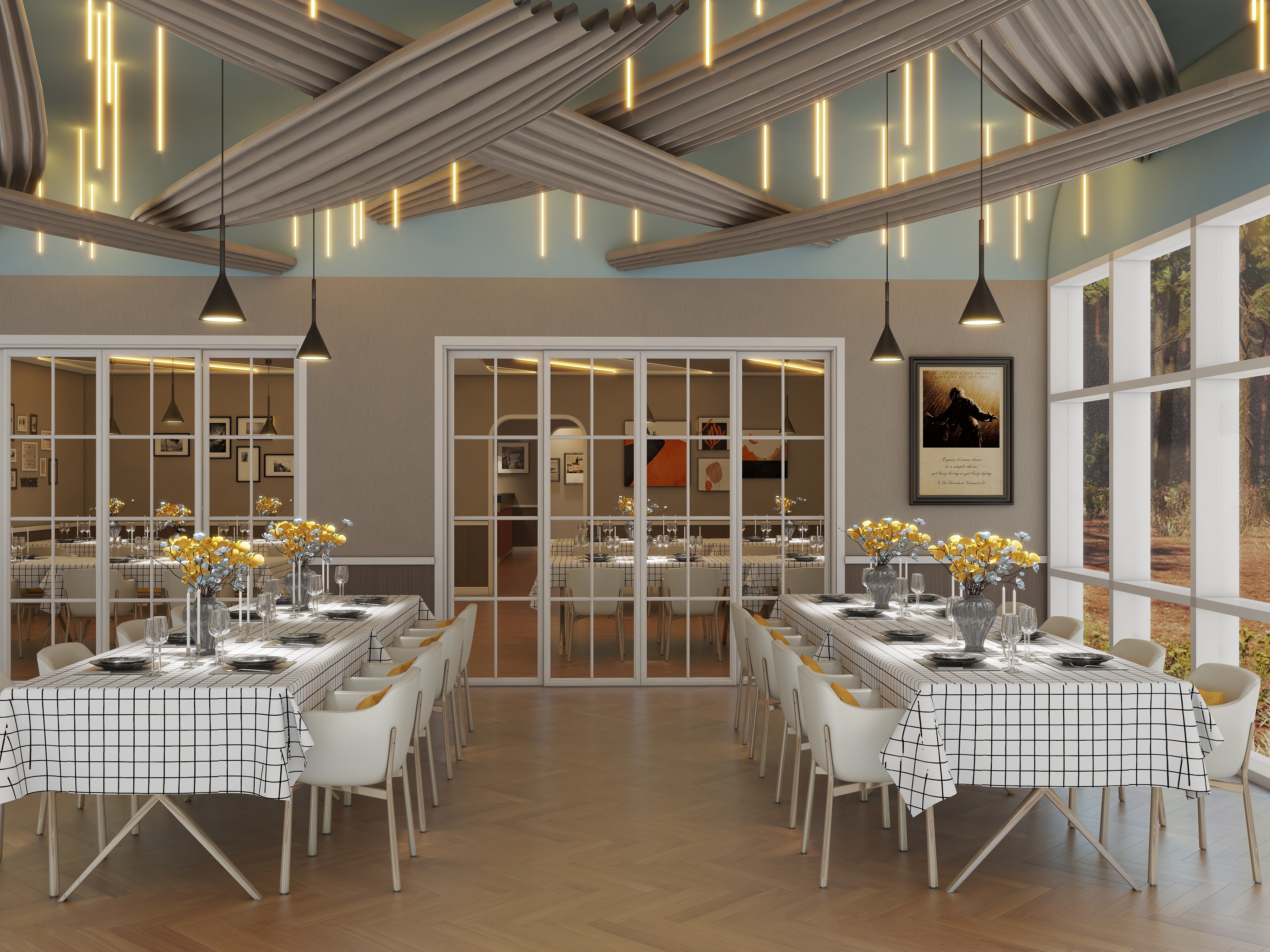 vision设计-法国餐厅244㎡-装修设计方案