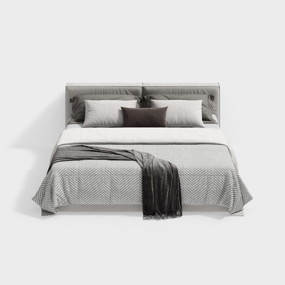 Modern minimalist bedroom double bed
