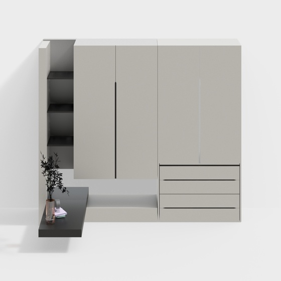 Modern minimalist bedroom wardrobe