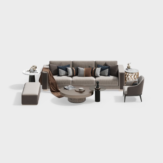 Modern light luxury living room sofa set