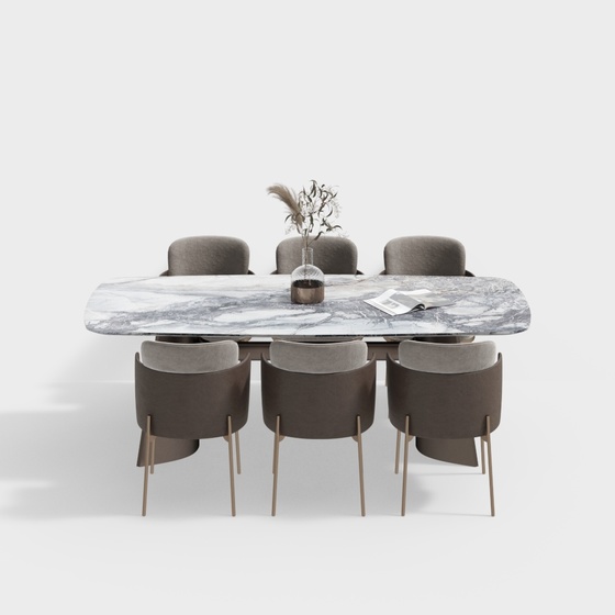 Modern light luxury home dining table and chair combination