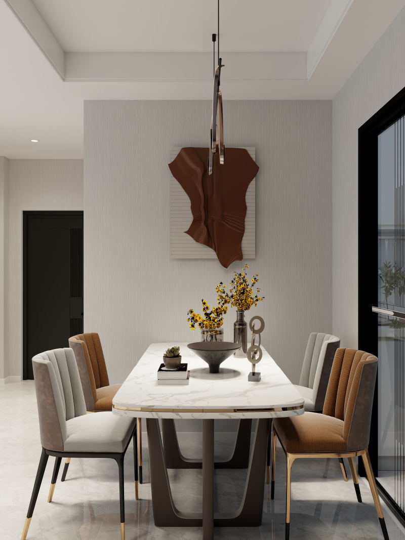 Modern Scandinavian Dining Room with Gray Elegance