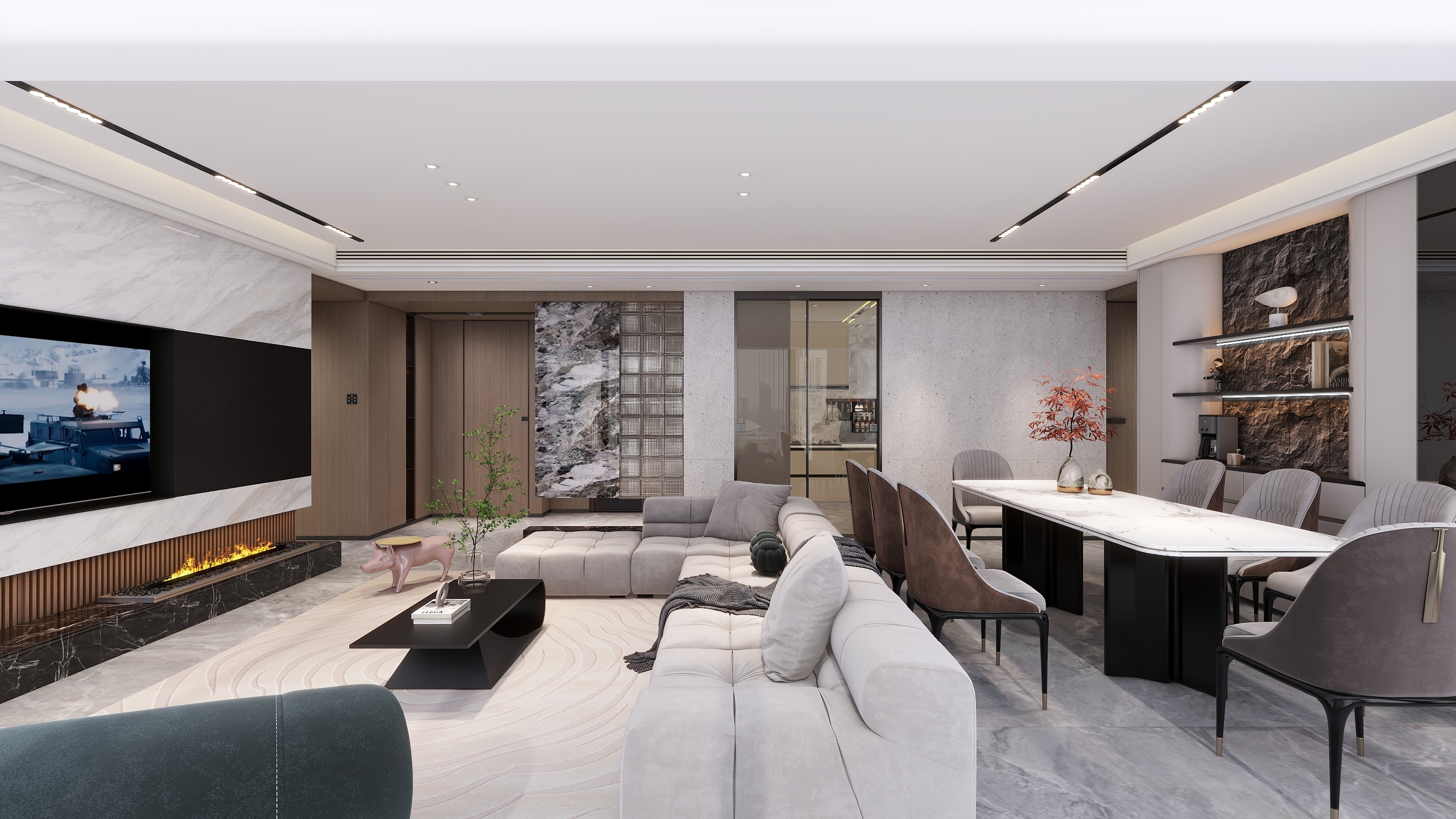 东郡小区153㎡1室-装修设计方案