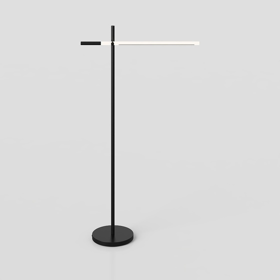 Modern Floor Lamp 3D Model in Black