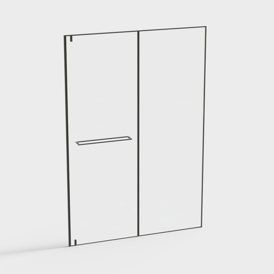 Black Shower Room 3D Model for Contemporary Bathrooms