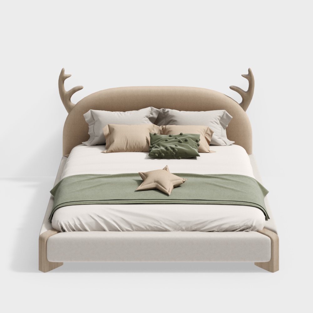 现代卧室小鹿儿童床