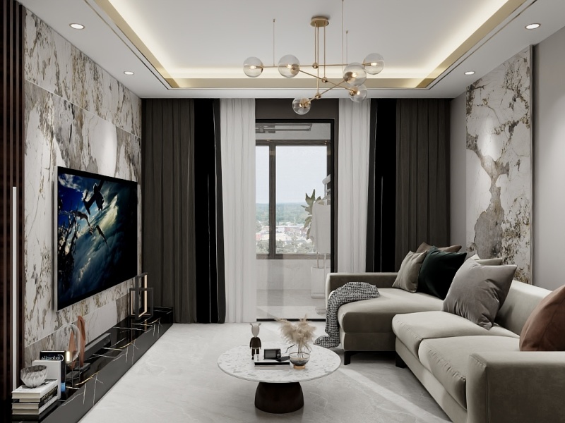 Modern Luxurious Gray Living Room