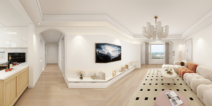 岁月如风diya-三发名邸18-101奶油风-山水间-装修设计方案