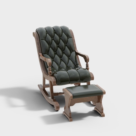 American leather leisure rocking chair with footrest