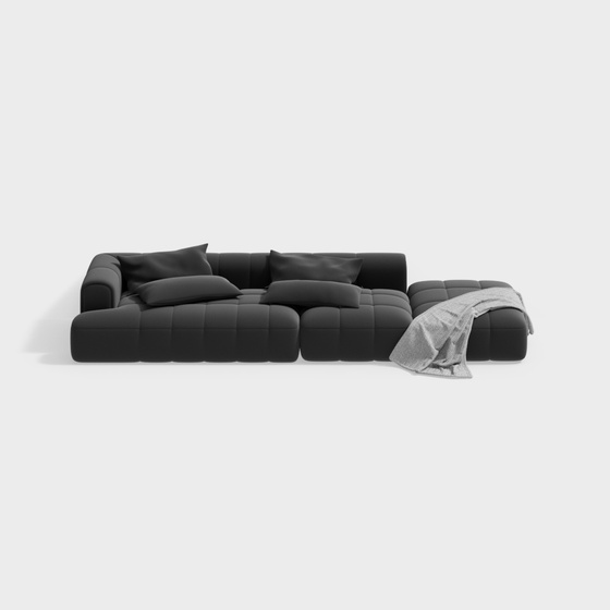 Modern gray multi-seat sofa