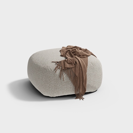 Modern Upholstered Chair 3D Model in Beige