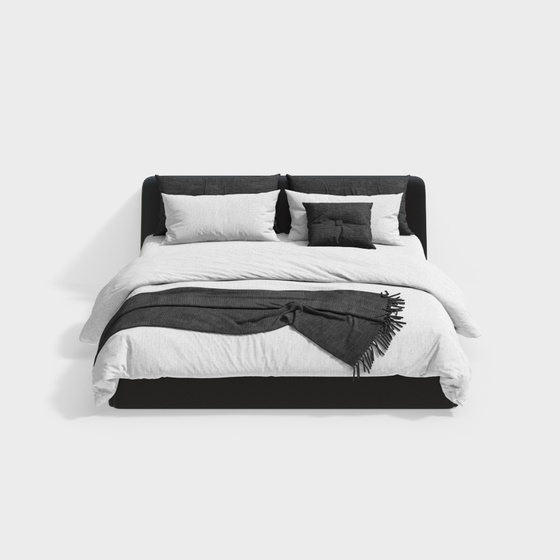 Modern black double bed