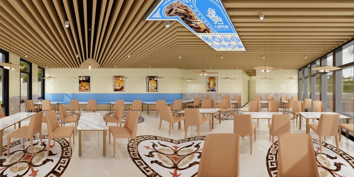 设计师冯橙子-工装新疆餐厅-装修设计方案